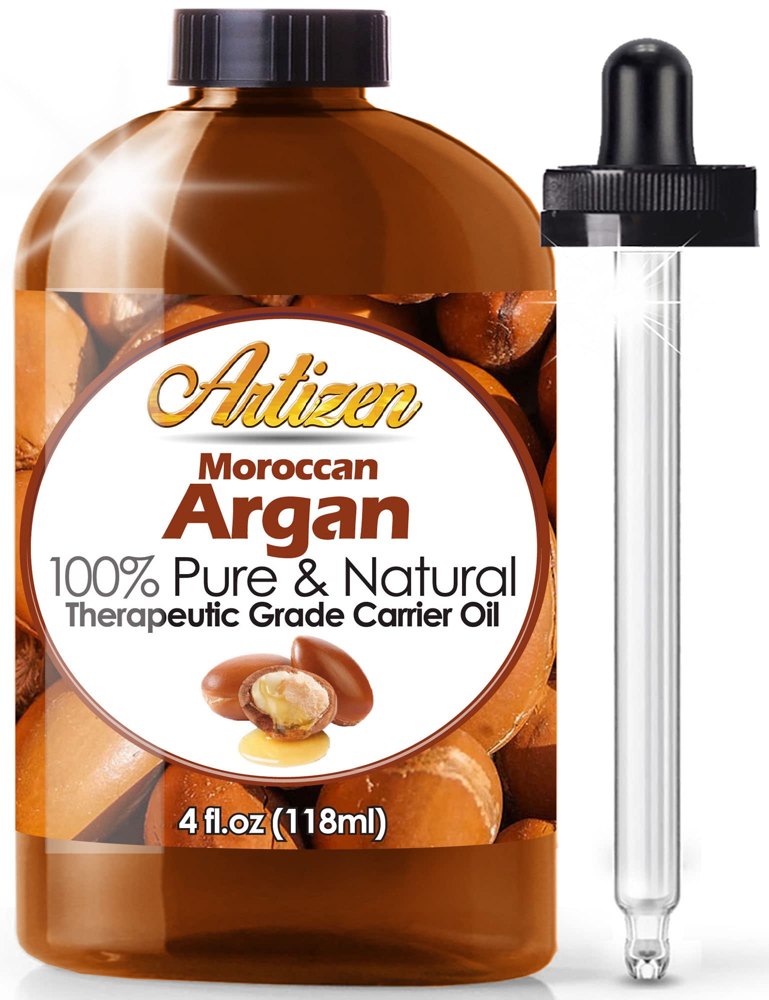 Moroccan Argan Oil - 4 Ounce Bottle (100% PURE & NATURAL) Suitable for your Hair